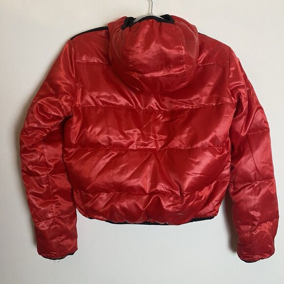 Vintage Ralph Lauren Womens Quilted Down Puffer Jacket Red Hood Sz Small - Picture 2 of 11